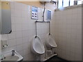 The gents toilets at EMG Motors Duxford