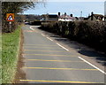 Warning sign - bend ahead, Chepstow Road, Gwernesney, Monmouthshire