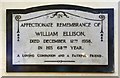 SJ9497 : Memorial to William Ellison by Gerald England