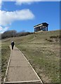 Climbing up to the Penshaw Monument