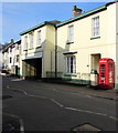 Grade II listed red phonebox, Bridge Street, Usk