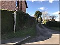 Public footpath along track in Madeley