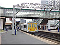 SJ8397 : Oxford Road station - electric arrival from Liverpool by Stephen Craven