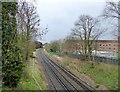 View along the railway line from the Reigate Road bridge