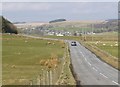 NY8891 : Heading down to Otterburn between spring lambs by Russel Wills