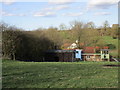 View over the village (with former railway van), Ruston Parva