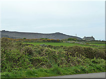 SW4436 : View west from Treen - Penzance road by Robin Webster