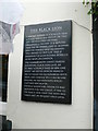 Information plaque on the Black Lion pub