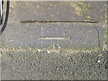 SJ8989 : Bench mark on a former bank in Shaw Heath, Stockport by John S Turner
