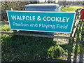TM3674 : Walpole & Cookley Pavilion & Playing Field sign by Geographer