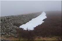 NT3139 : Snow by the wall, Lee Burn Head by Jim Barton