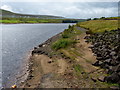 Exposed shoreline at the Booth Wood Reservoir