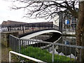 Arched pedestrian bridge over the Newry Canal