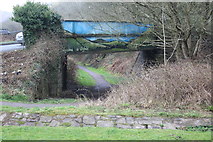 ST1289 : Aber Cycleway goes under Aberfawr Road by M J Roscoe