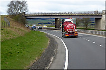 NN8306 : Bridge over the A9 at Greenloaning by David Dixon