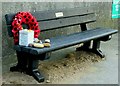 SD3147 : A memorial bench by the Lancashire Coastal Way by Steve Daniels