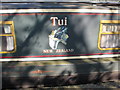 "Tui, New Zealand", decorative name panel of narrowboat