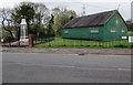 Green sports pavilion near the War Memorial, Pengam