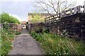 Footpath on bridge taking Grangefield Road over railway