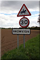 Browston Village Name sign on Browston Lane