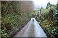 Totnes Down Hill in rain