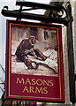 Masons Arms name sign, Mill Terrace, Pontymister