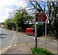 Brown and green direction signs, Tregwilym Road, Rogerstone