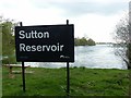 SJ9270 : Sutton Reservoir sign by Alan Murray-Rust
