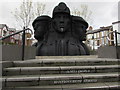 ST1599 : Miners' Heads public artwork, Hanbury Square, Bargoed by Jaggery