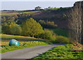 Lane about to descend steeply to Wye valley