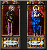 SK9799 : Enamel painted window, St Andrew's church, Redbourne by Julian P Guffogg