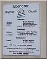 Ebenezer Baptist Church daily activities notice, Pengam