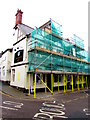 Sandpiper Inn under scaffolding, The Quay, Ilfracombe