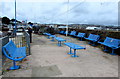 SX8960 : Blue metal benches on North Quay, Paignton by Jaggery