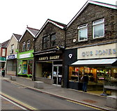 ST1599 : Aubrey's Bakery and Gus Jones jewellers in Bargoed town centre by Jaggery