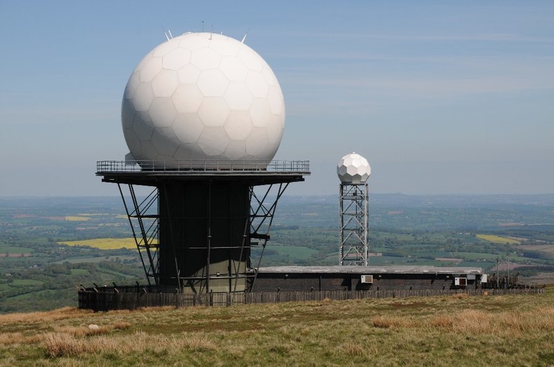 Radar domes on Titterstone Clee Hill © Philip Halling cc-by-sa/2.0