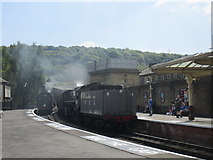 SE0641 : Smoke and steam at Keighley Station by Jonathan Thacker