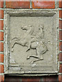 Stone plaque on a gatepost at Sandown Park Racecourse