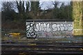 Graffitied trackside installation