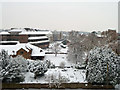 View west from County Mall roof, Crawley