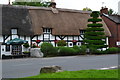 Thatched cottage with sculpted tree, King