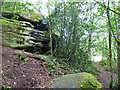 Ardingly Sandstone outcrop and path, Lake Wood