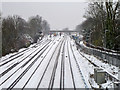 Snowy tracks north of South Croydon