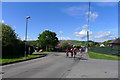 Cyclists leaving Dingwall on National Cycle Route 1
