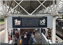 NT9953 : Historical information at Berwick Station by Jonathan Hutchins