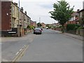 Pyenot Hall Lane at its junction with Woodhead Street in Cleckheaton