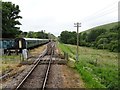 View from a Wareham-Swanage train - departing Corfe Castle