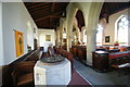 St Matthew, North aisle, font and the nave