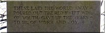 SJ8895 : Brookfield Unitarian Church War Memorial: Right inscription by Gerald England