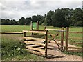 Kissing gate into dog exercise area